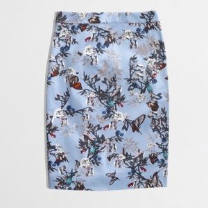 J Crew Butterfly Printed Pencil Skirt